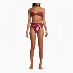 Veronica Beard, Azoia Tie-Front Bikini Set, Siza Large, $336